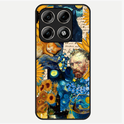  Sunflower Chic Mood Custom Name Glass Case For Moto Edge 70 Pro back cover – full design glossy printed glass finish