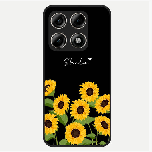  Sunflower Sky Bloom Glass Case For Moto Edge 70 Pro back cover – full design glossy printed glass finish