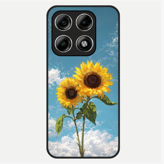  Sunlit Daisy Glow Glass Case For Moto Edge 70 Pro back cover – full design glossy printed glass finish
