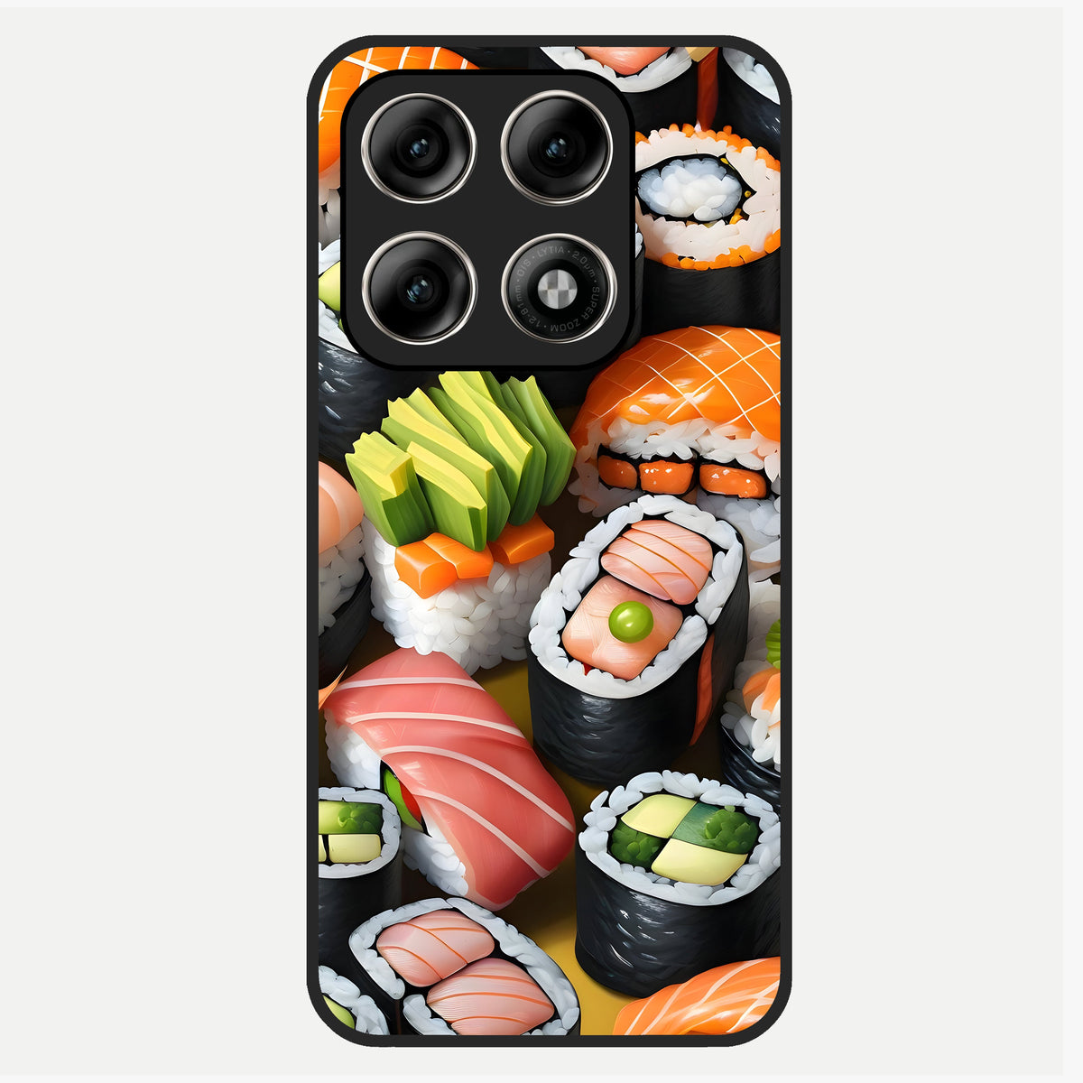  Sushi Food Pattern Glass Case For Moto Edge 70 Pro back cover – full design glossy printed glass finish