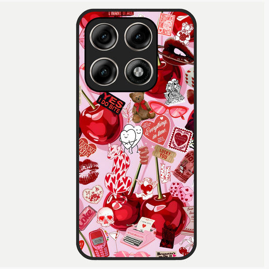  Sweet Cherry Chaos Glass Case For Moto Edge 70 Pro back cover – full design glossy printed glass finish