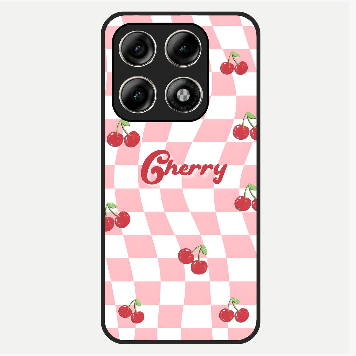  Sweet Cherry Vibes Glass Case For Moto Edge 70 Pro back cover – full design glossy printed glass finish