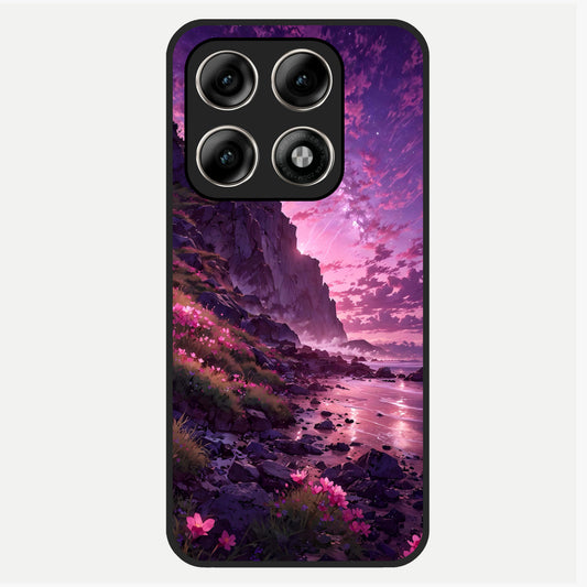  Twilight Blossom Coast Glass Case For Moto Edge 70 Pro back cover – full design glossy printed glass finish