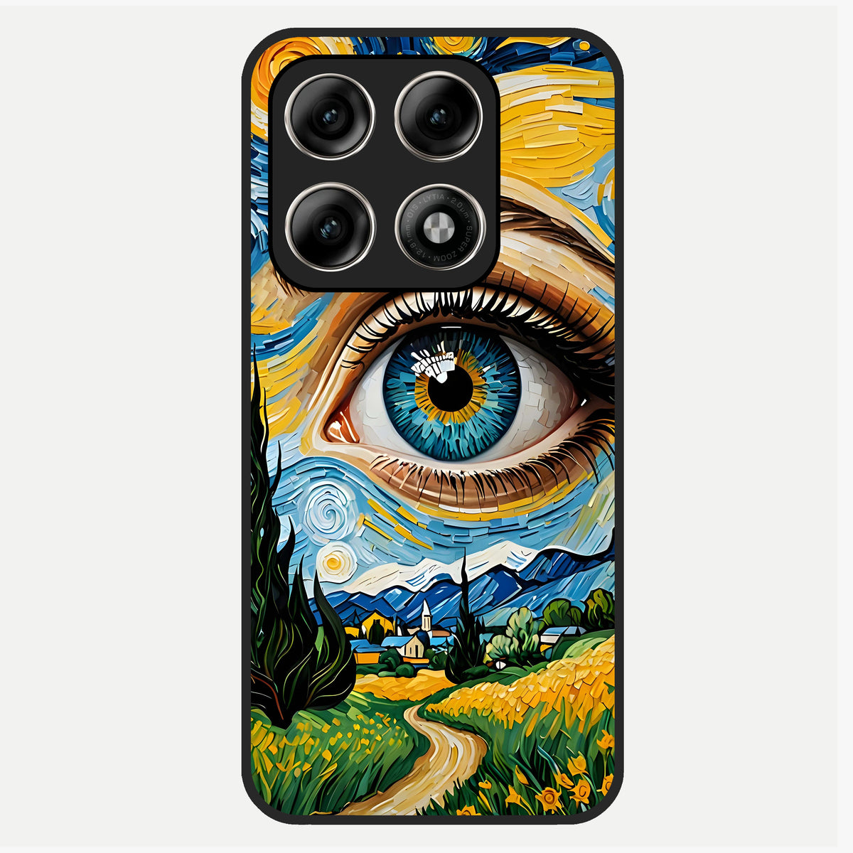  Van Gogh Eye Glass Case For Moto Edge 70 Pro back cover – full design glossy printed glass finish