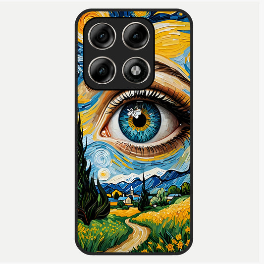  Van Gogh Eye Glass Case For Moto Edge 70 Pro back cover – full design glossy printed glass finish
