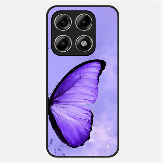  Violet Dream Wing Glass Case For Moto Edge 70 Pro back cover – full design glossy printed glass finish