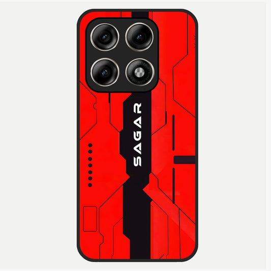  Voltage Rise CYBERPUNK Custom Name Glass Case For Moto Edge 70 Pro back cover – personalized glossy printed glass finish