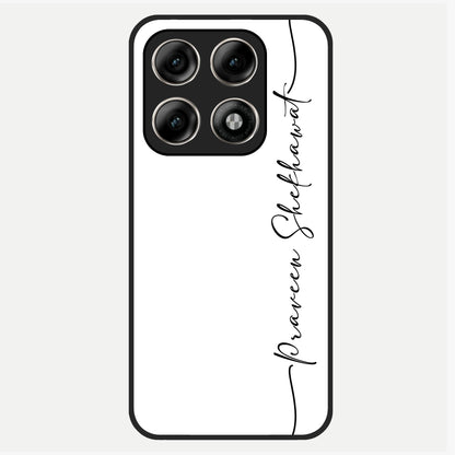  White Tune Custom Name Glass Case For Moto Edge 70 Pro back cover – personalized glossy printed glass finish