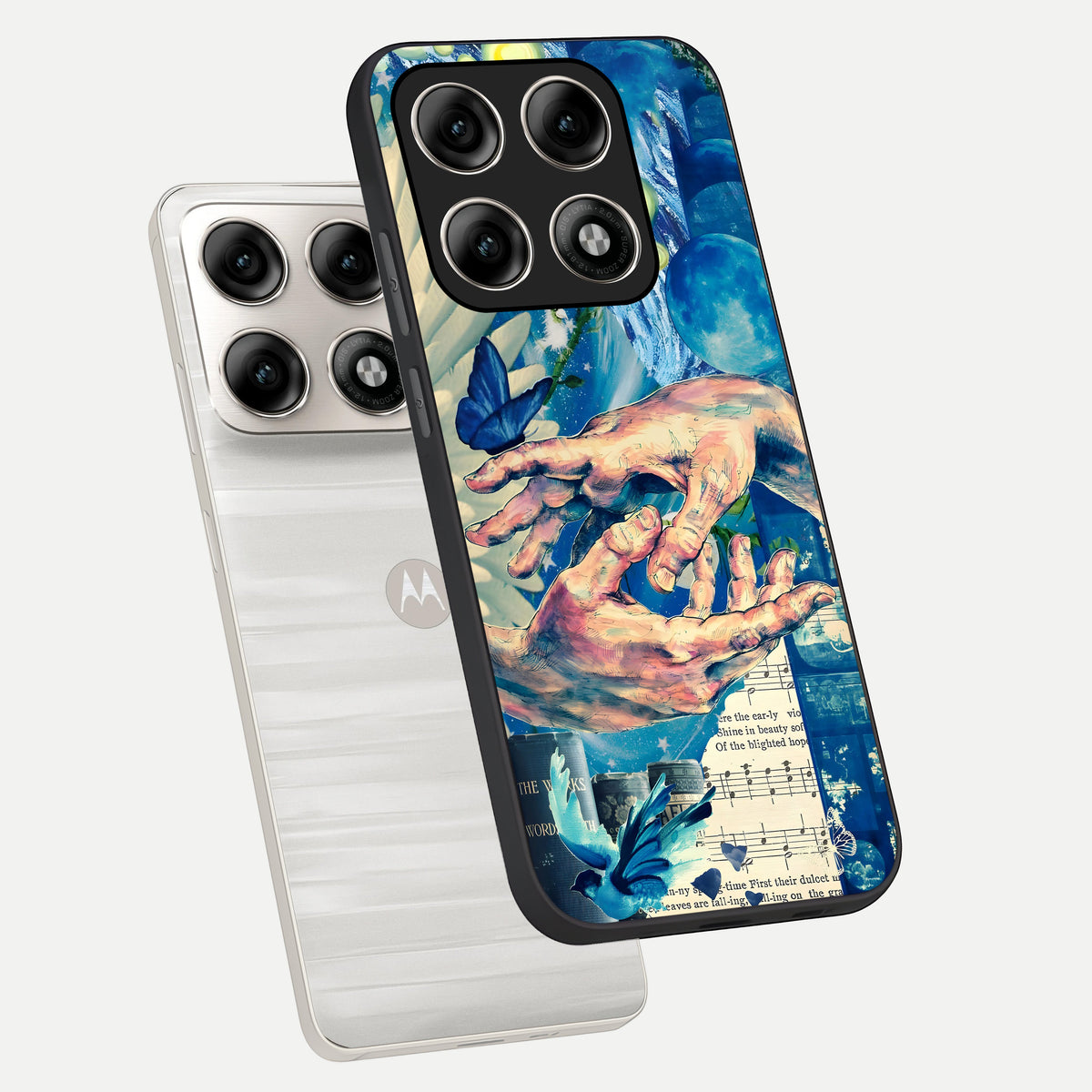  Aesthetic Divider phone case For Moto Edge 70 Pro showing premium glass back cover with detailed artwork