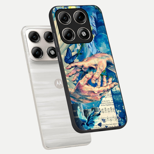  Aesthetic Divider phone case For Moto Edge 70 Pro showing premium glass back cover with detailed artwork