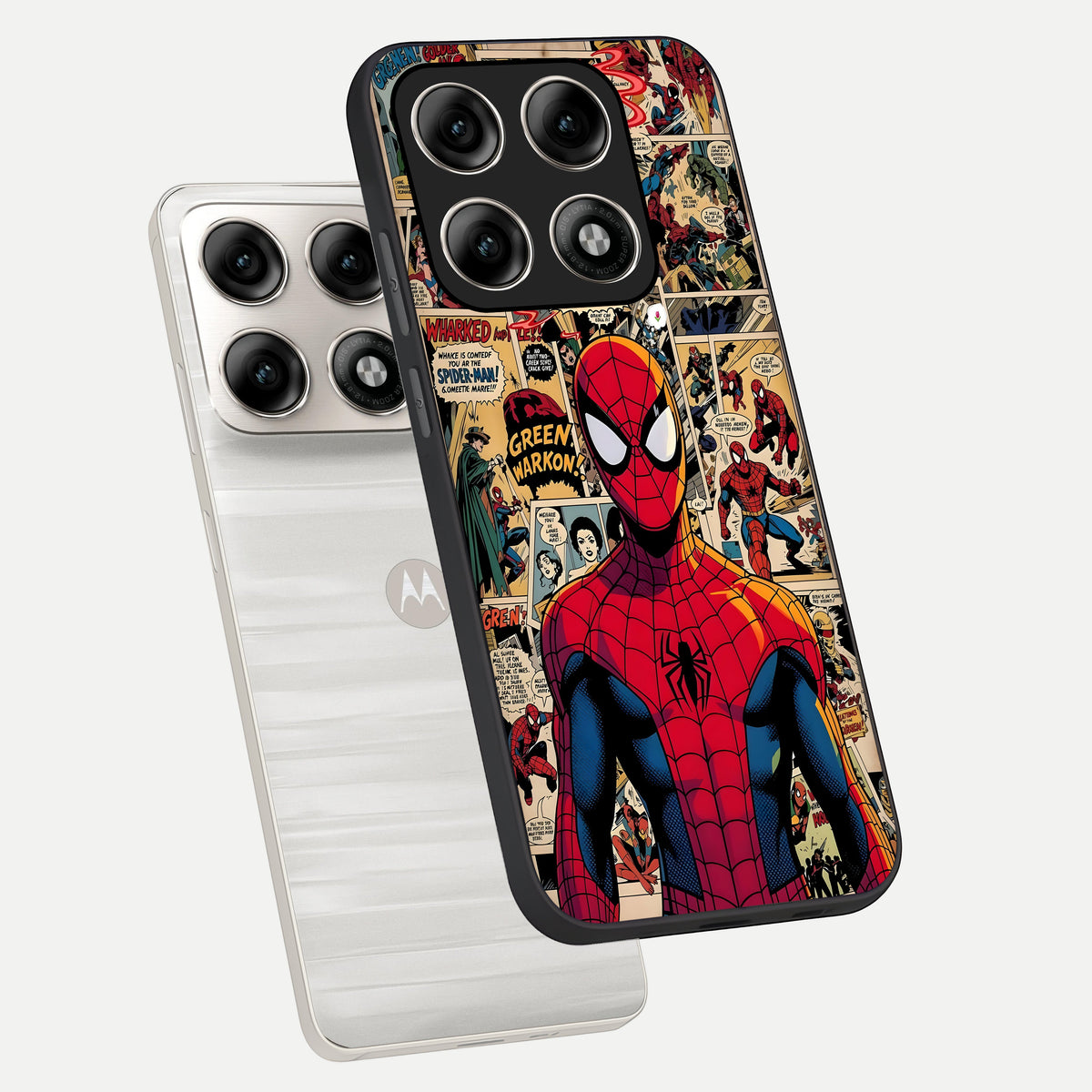  Aesthetic Spider phone case For Moto Edge 70 Pro showing premium glass back cover with detailed artwork