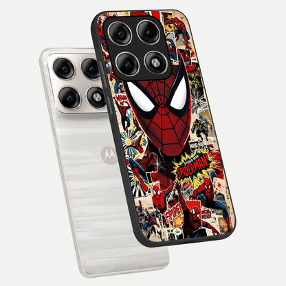  Aesthetic Wonder Spider phone case For Moto Edge 70 Pro showing premium glass back cover with detailed artwork