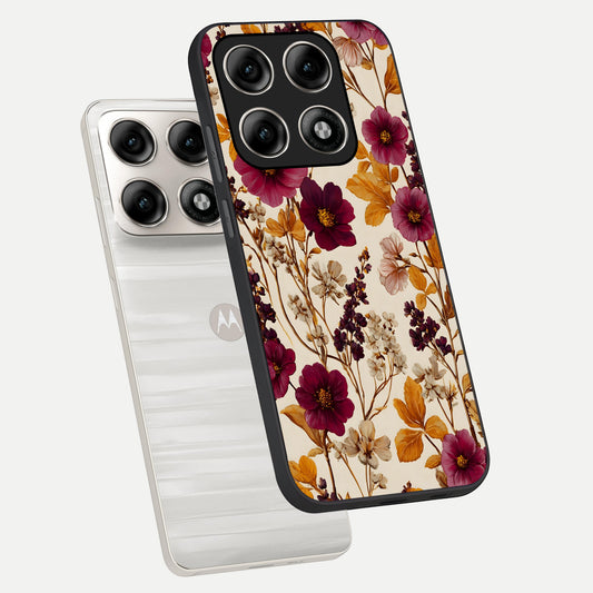  Autumn Wine Bloom phone case For Moto Edge 70 Pro showing premium glass back cover with detailed artwork