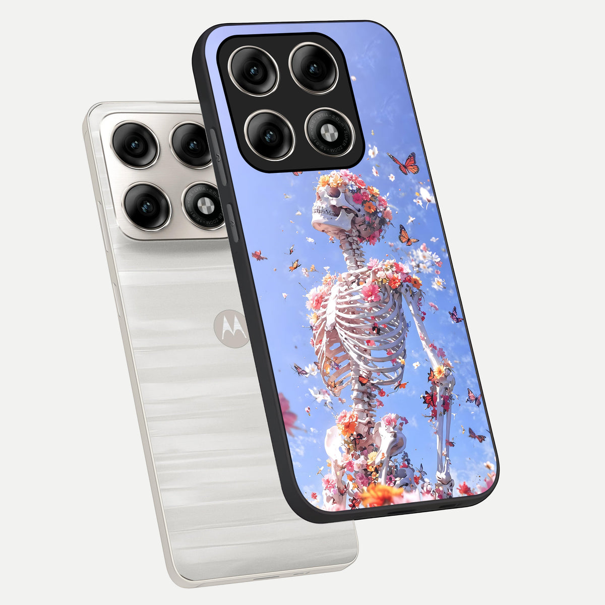  Bloom Beyond Bones phone case For Moto Edge 70 Pro showing premium glass back cover with detailed artwork