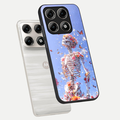  Bloom Beyond Bones phone case For Moto Edge 70 Pro showing premium glass back cover with detailed artwork