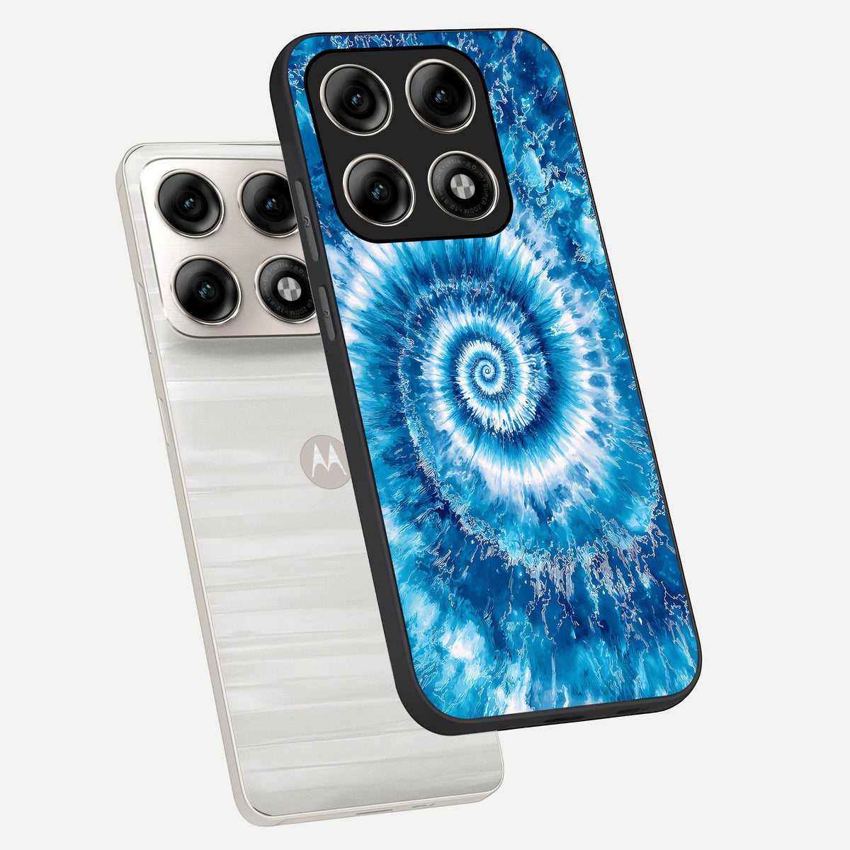  Blue Galaxy Wave phone case For Moto Edge 70 Pro showing premium glass back cover with detailed artwork