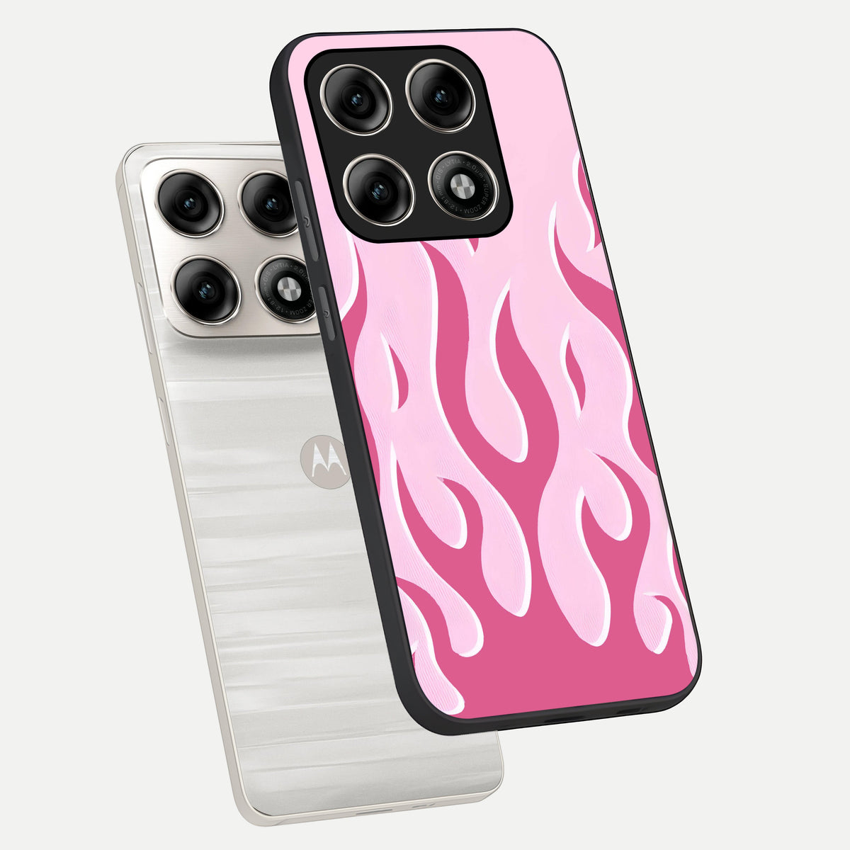  Blush Flame Energy phone case For Moto Edge 70 Pro showing premium glass back cover with detailed artwork