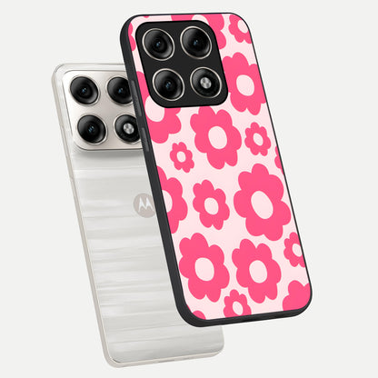  Blush Flower Pop phone case For Moto Edge 70 Pro showing premium glass back cover with detailed artwork