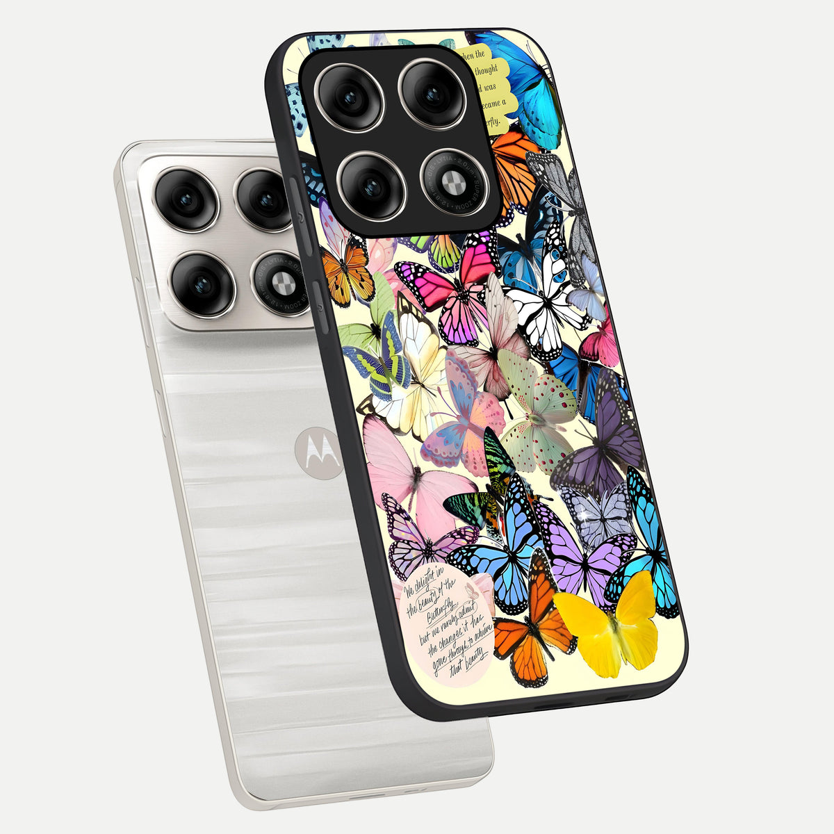  Butterflies Petal Dream phone case For Moto Edge 70 Pro showing premium glass back cover with detailed artwork
