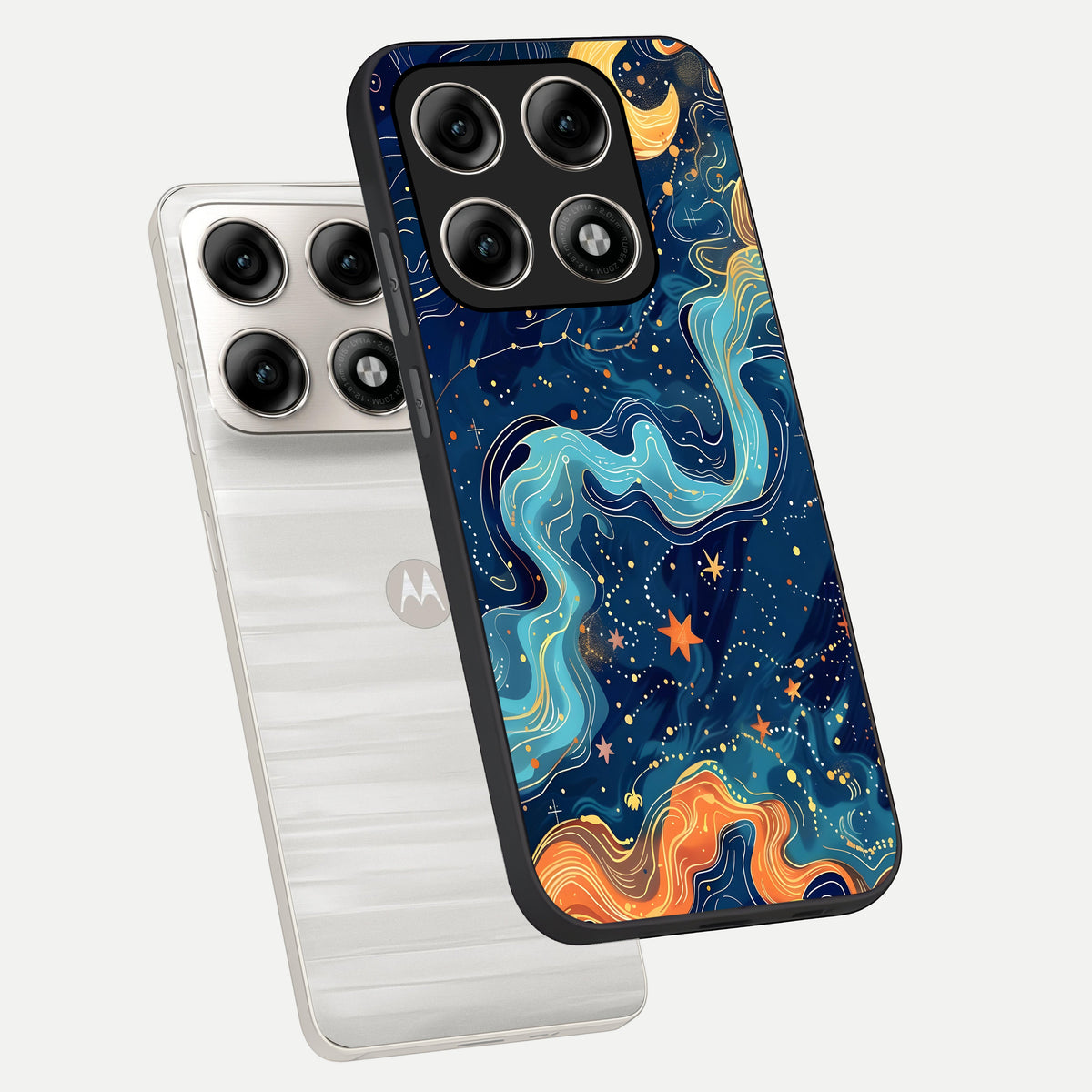  Celestial Dream Flow phone case For Moto Edge 70 Pro showing premium glass back cover with detailed artwork