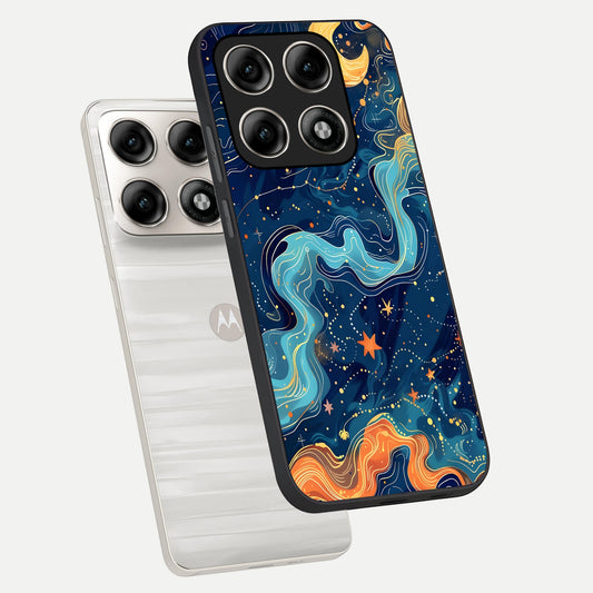  Celestial Dream Flow phone case For Moto Edge 70 Pro showing premium glass back cover with detailed artwork