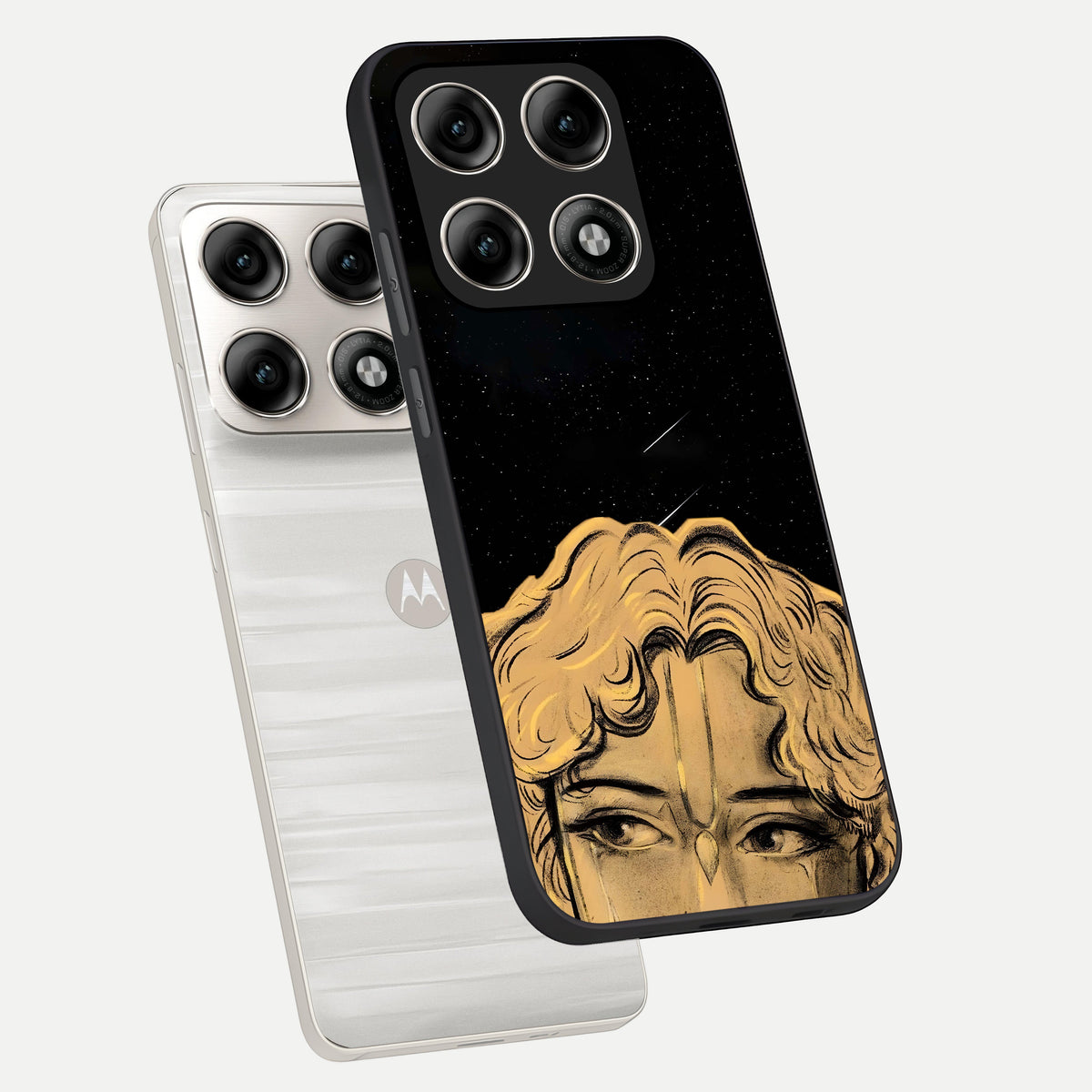  Celestial Gods Plan phone case For Moto Edge 70 Pro showing premium glass back cover with detailed artwork