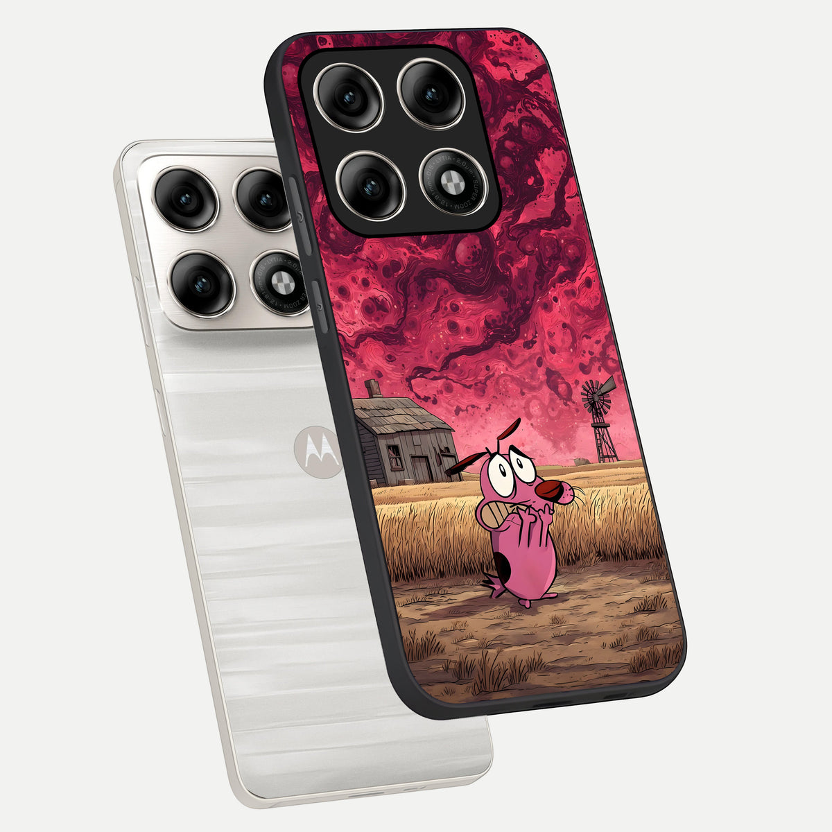  Courage Under Sky phone case For Moto Edge 70 Pro showing premium glass back cover with detailed artwork