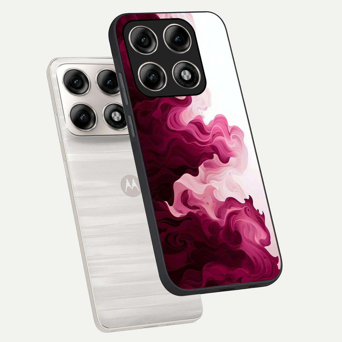  Crimson Wave Flow phone case For Moto Edge 70 Pro showing premium glass back cover with detailed artwork