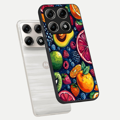  Cute Fruits Art phone case For Moto Edge 70 Pro showing premium glass back cover with detailed artwork