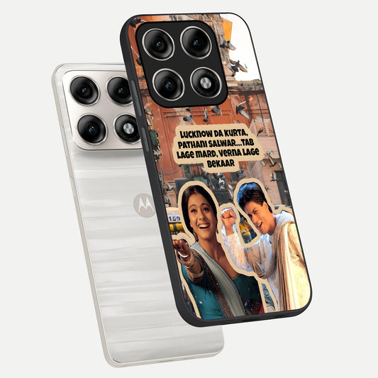  Desi Retro Vibes phone case For Moto Edge 70 Pro showing premium glass back cover with detailed artwork