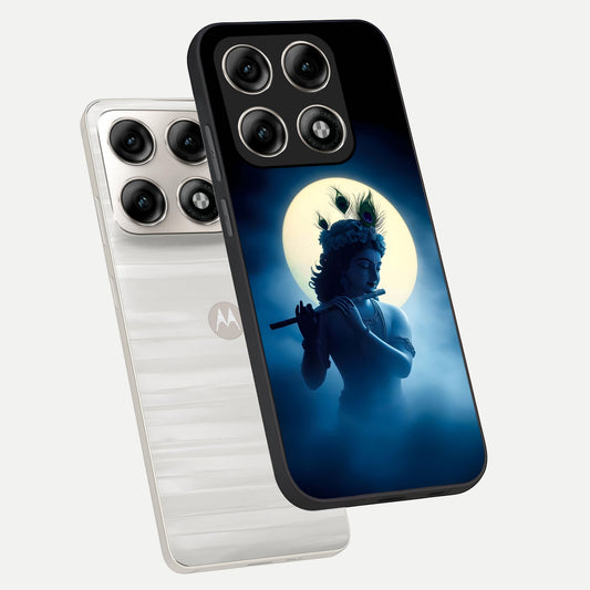  Divine Moon Flute phone case For Moto Edge 70 Pro showing premium glass back cover with detailed artwork