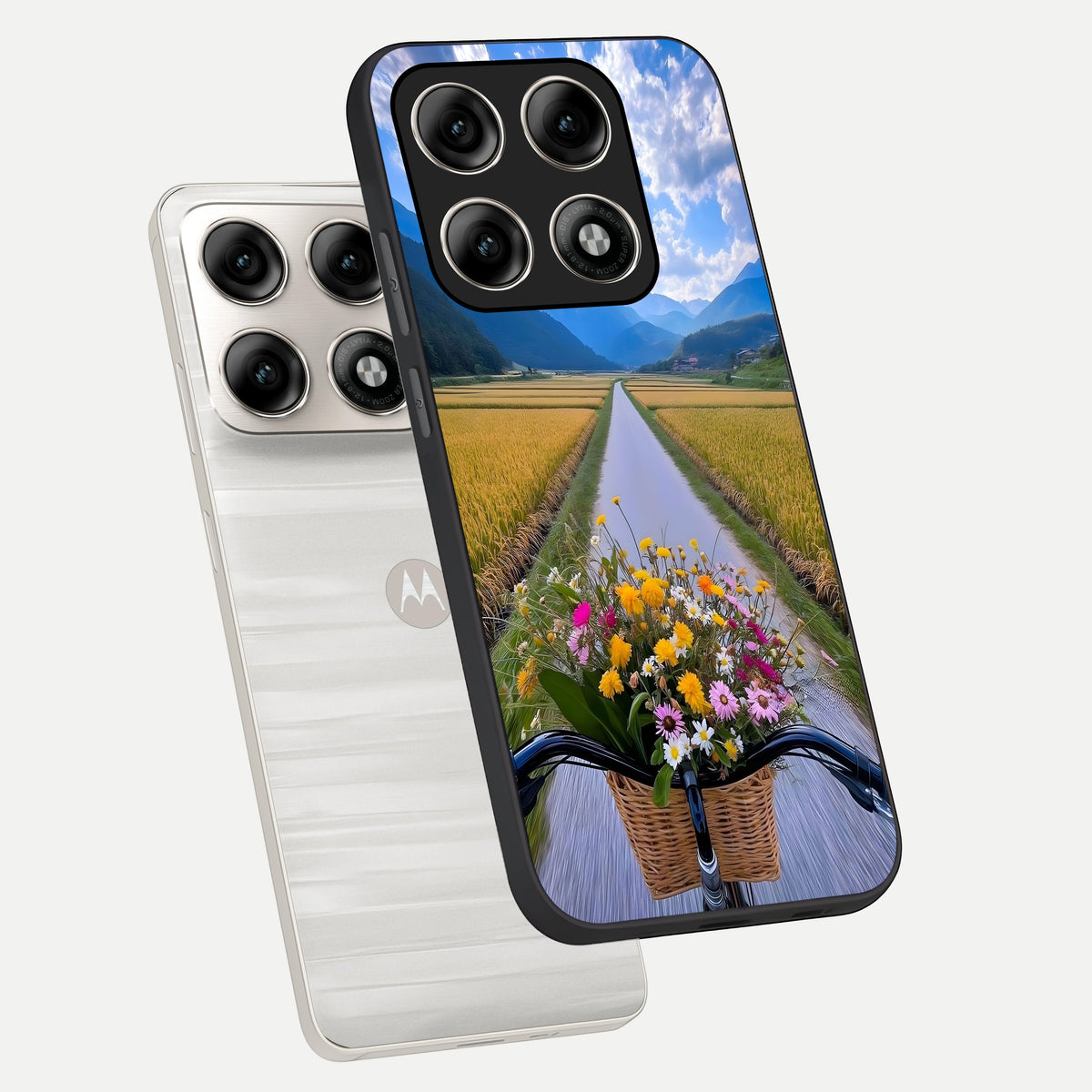  Golden Field Journey phone case For Moto Edge 70 Pro showing premium glass back cover with detailed artwork