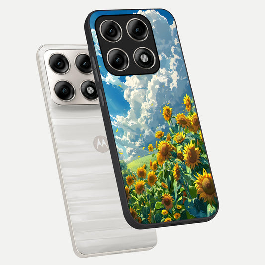  Golden Sun Glory phone case For Moto Edge 70 Pro showing premium glass back cover with detailed artwork