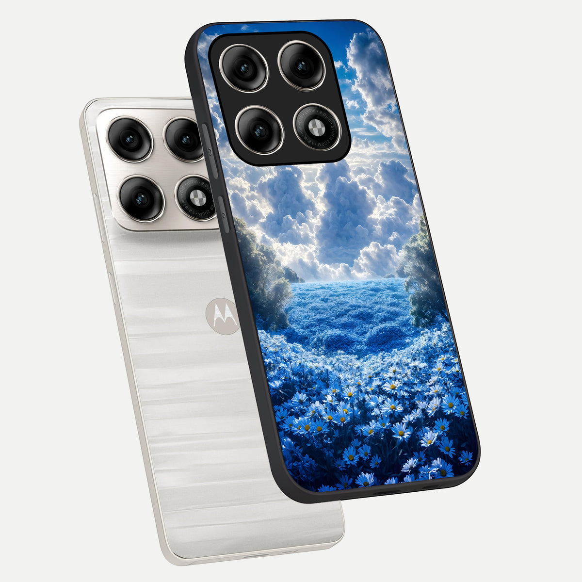  Heavenly Daisy Horizon phone case For Moto Edge 70 Pro showing premium glass back cover with detailed artwork