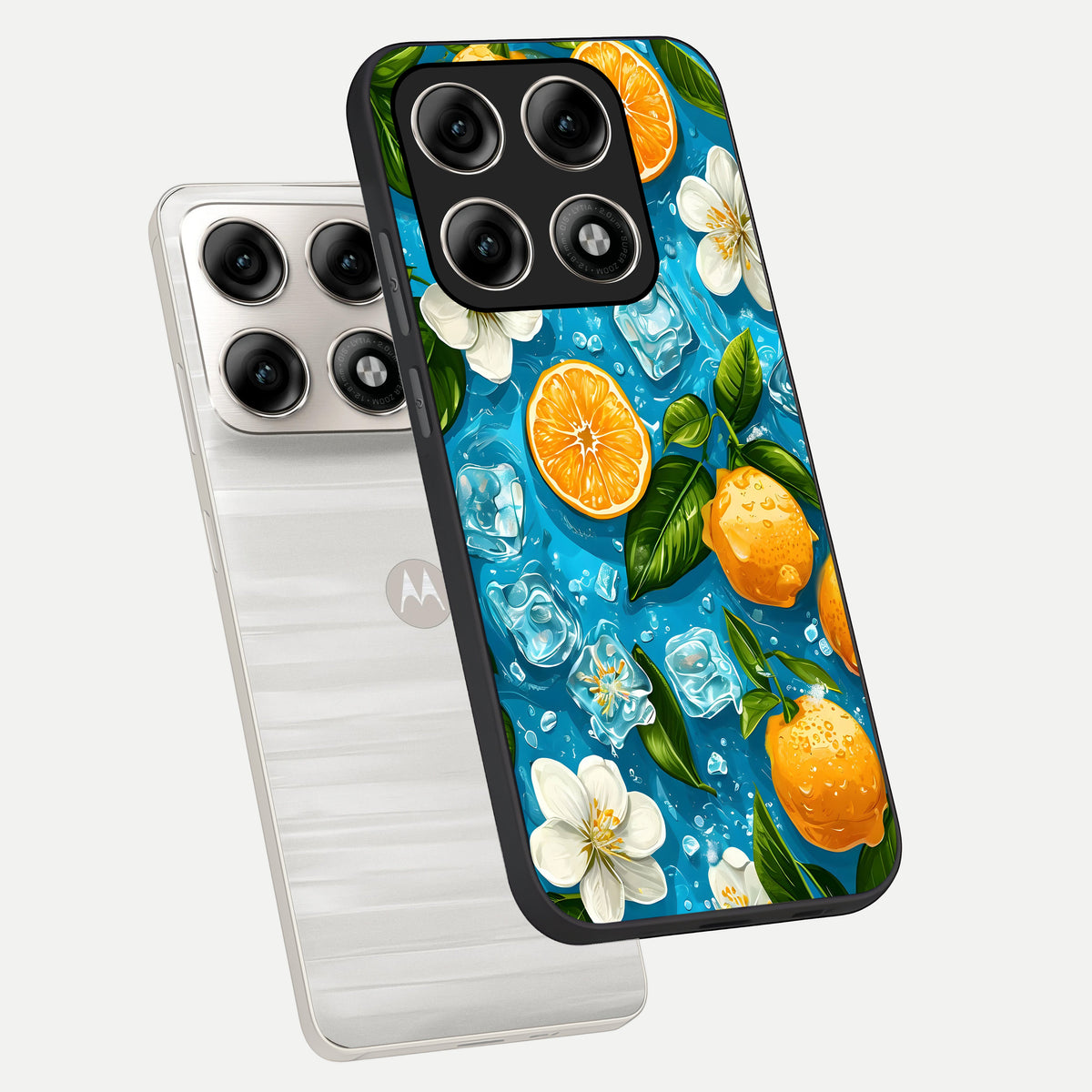  Ice Cube With Orange phone case For Moto Edge 70 Pro showing premium glass back cover with detailed artwork