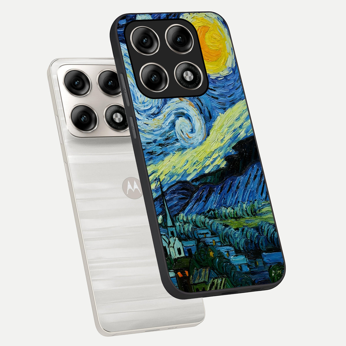  Inspired Van Gogh Art phone case For Moto Edge 70 Pro showing premium glass back cover with detailed artwork