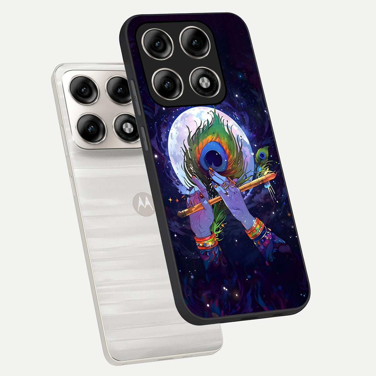  Krishna Hands Art phone case For Moto Edge 70 Pro showing premium glass back cover with detailed artwork