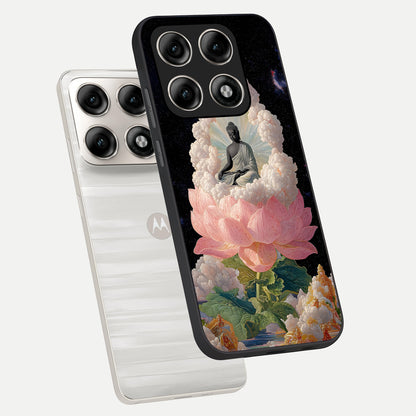  Lotus Divine Peace phone case For Moto Edge 70 Pro showing premium glass back cover with detailed artwork
