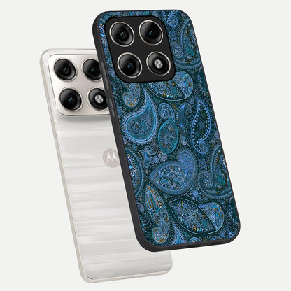  Midnight Paisley Glow phone case For Moto Edge 70 Pro showing premium glass back cover with detailed artwork