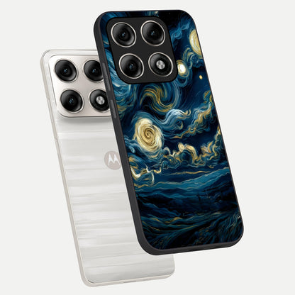  Midnight Sky Whirl phone case For Moto Edge 70 Pro showing premium glass back cover with detailed artwork