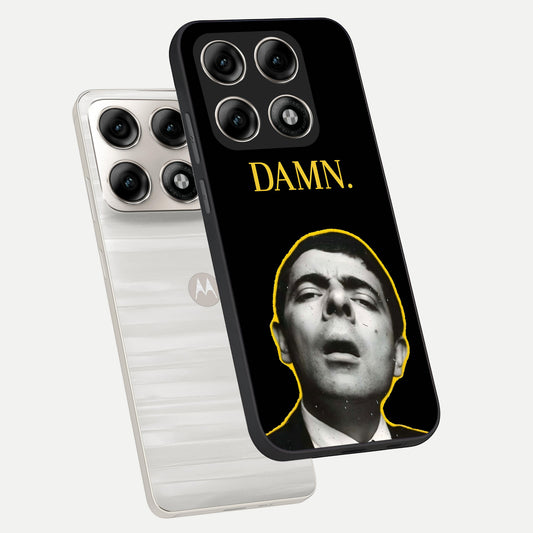  Mr Bean Damn phone case For Moto Edge 70 Pro showing premium glass back cover with detailed artwork