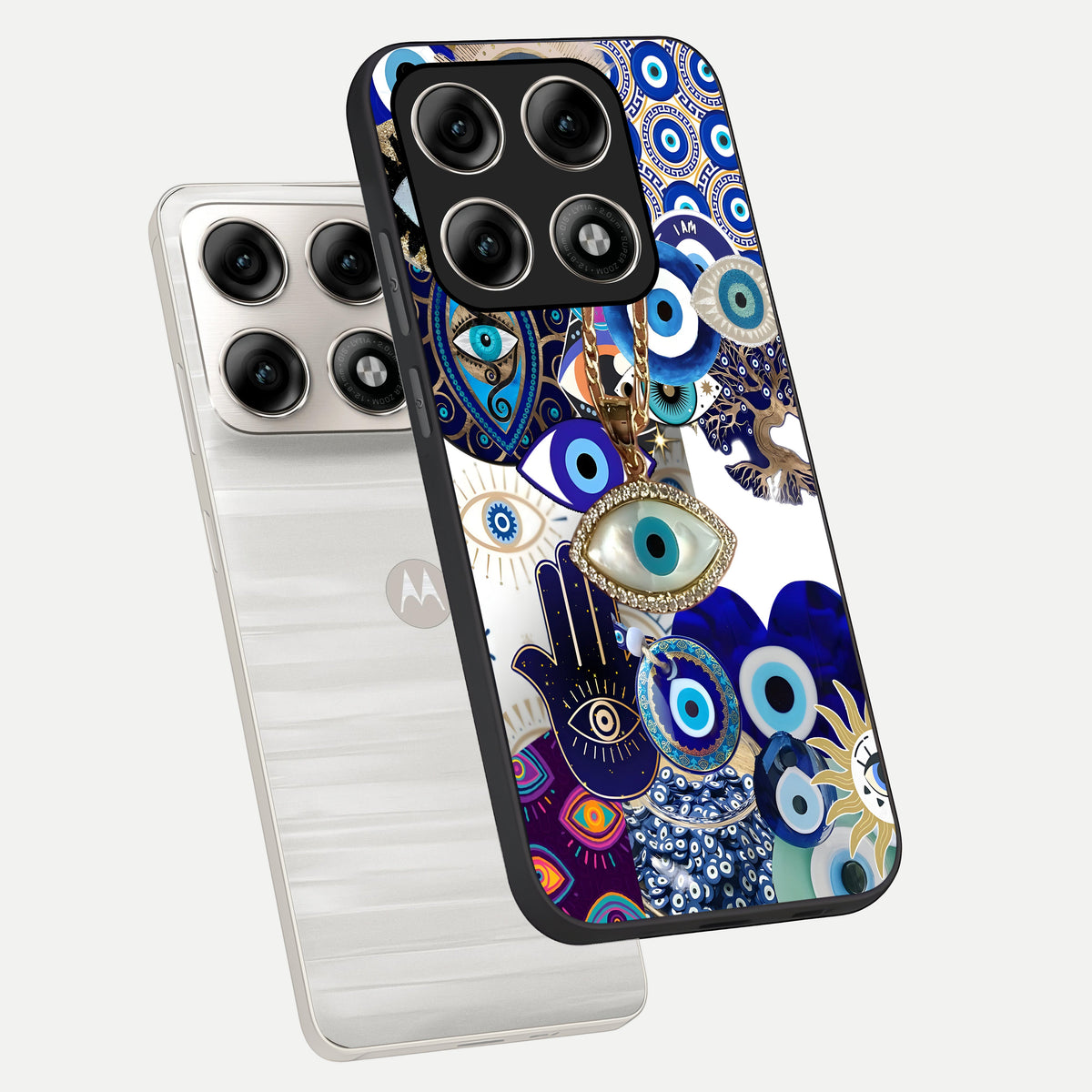  Mystic Charm Eye phone case For Moto Edge 70 Pro showing premium glass back cover with detailed artwork