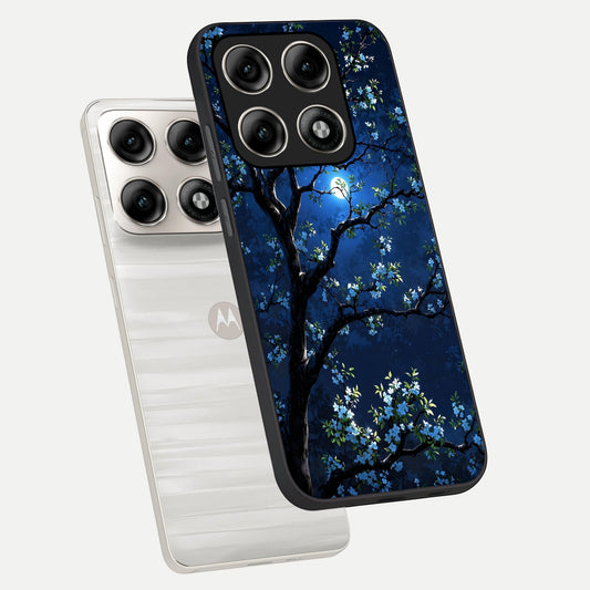  Mystic Floral Night phone case For Moto Edge 70 Pro showing premium glass back cover with detailed artwork