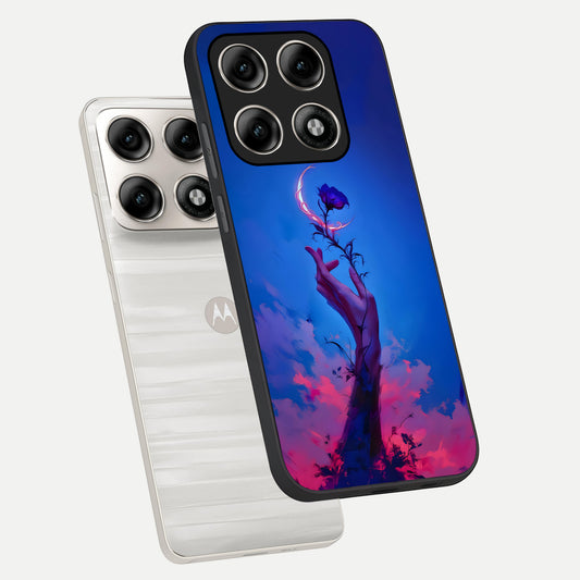  Mystic Hand phone case For Moto Edge 70 Pro showing premium glass back cover with detailed artwork