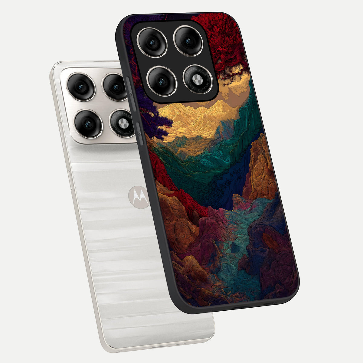  Mystic Valley Light phone case For Moto Edge 70 Pro showing premium glass back cover with detailed artwork