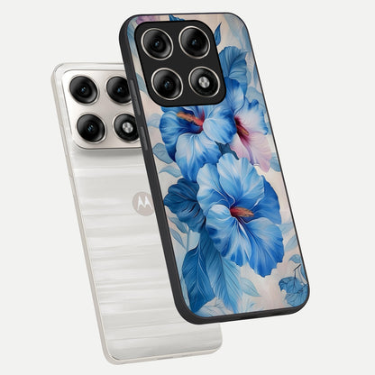  Ocean Hibiscus Grace phone case For Moto Edge 70 Pro showing premium glass back cover with detailed artwork