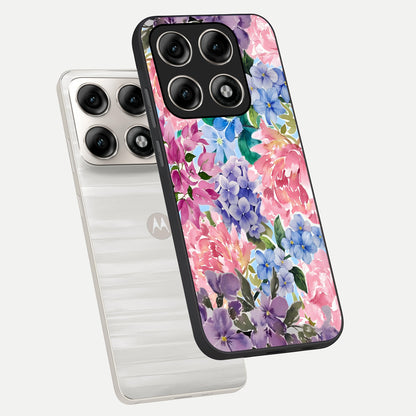  Pastel Floral Mix phone case For Moto Edge 70 Pro showing premium glass back cover with detailed artwork