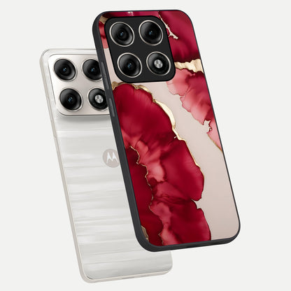  Pink And White Marble phone case For Moto Edge 70 Pro showing premium glass back cover with detailed artwork