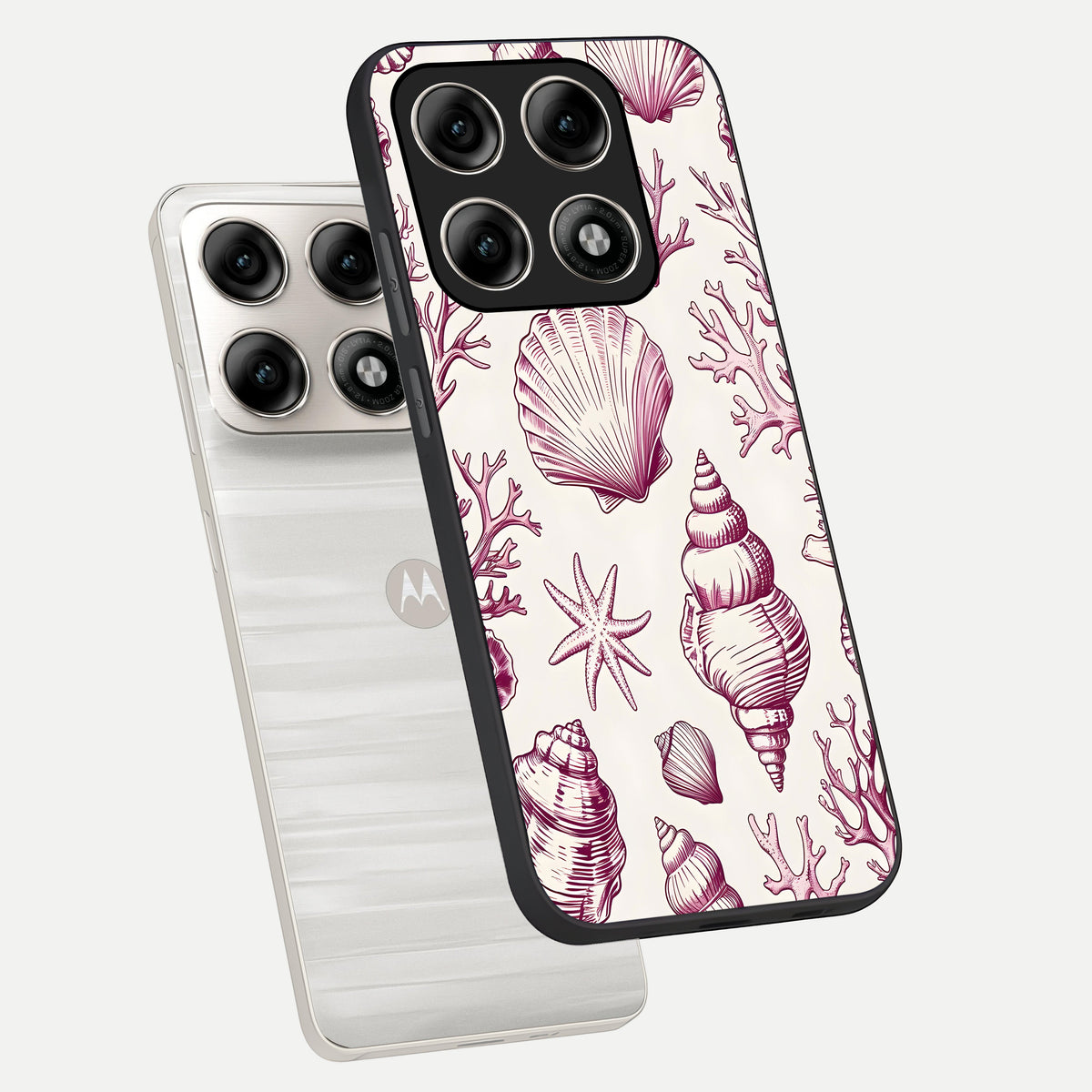  Pink Power Sparks phone case For Moto Edge 70 Pro showing premium glass back cover with detailed artwork