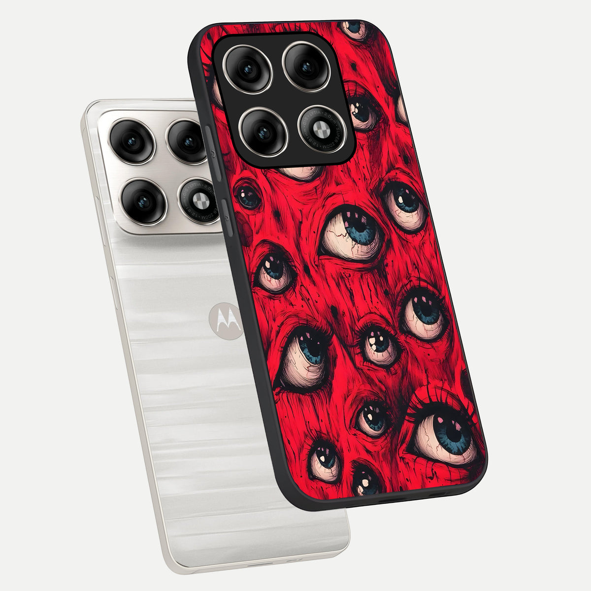  Red Eyes Pattern phone case For Moto Edge 70 Pro showing premium glass back cover with detailed artwork
